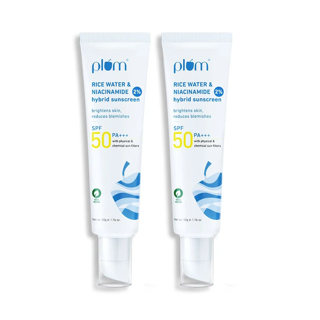 2% Niacinamide & Rice Water SPF 50 PA    Hybrid Sunscreen - Pack of 2