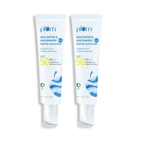 2% Niacinamide & Rice Water SPF 50 PA    Hybrid Sunscreen - Pack of 2