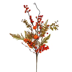 28" Orange and Green Berry and Fir Spray PA2523 ORGN