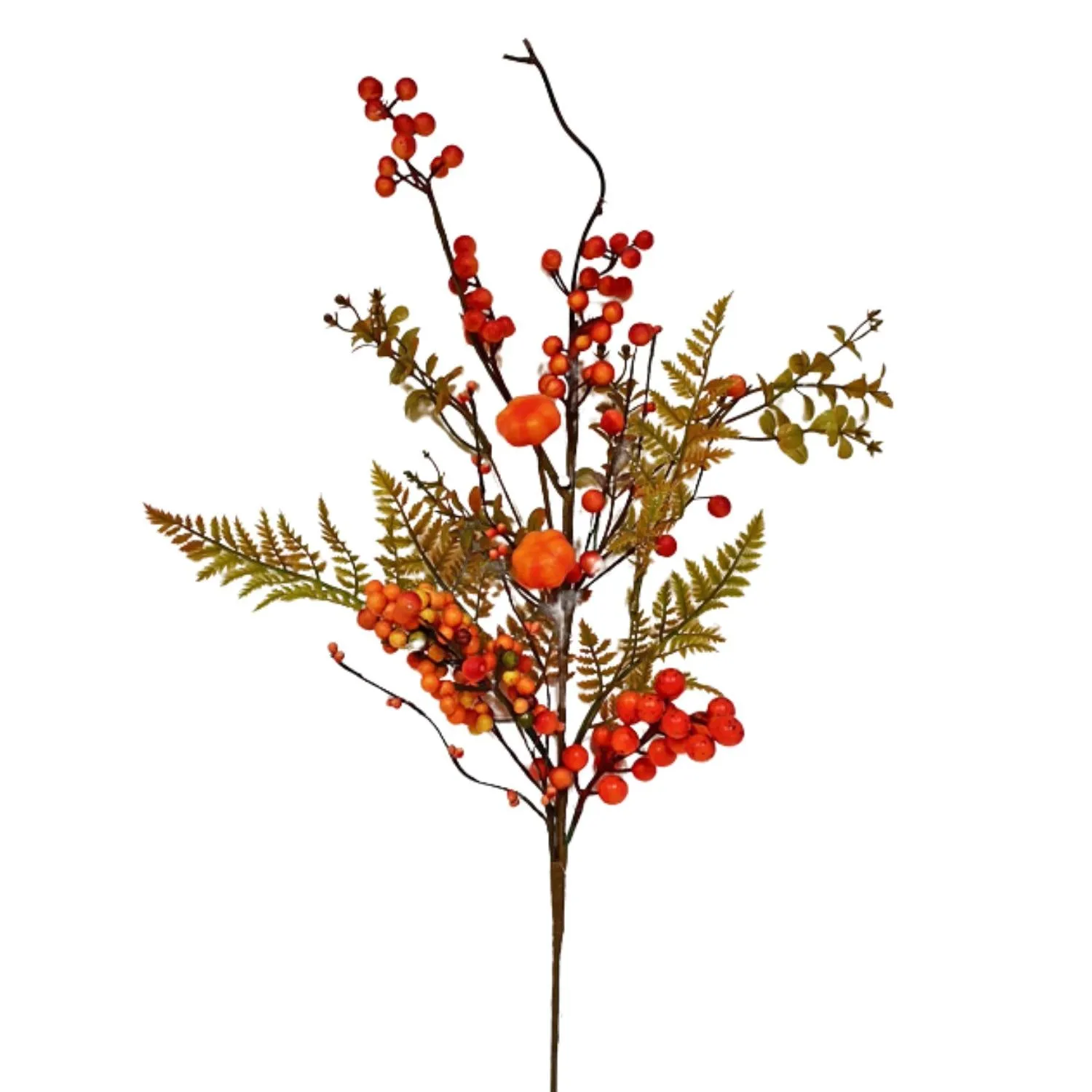 28" Orange and Green Berry and Fir Spray PA2523 ORGN