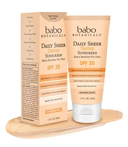 BABO - Daily Sheer Tinted Facial Mineral Sunscreen SPF 30  - 1.7 fl oz (50 ml)