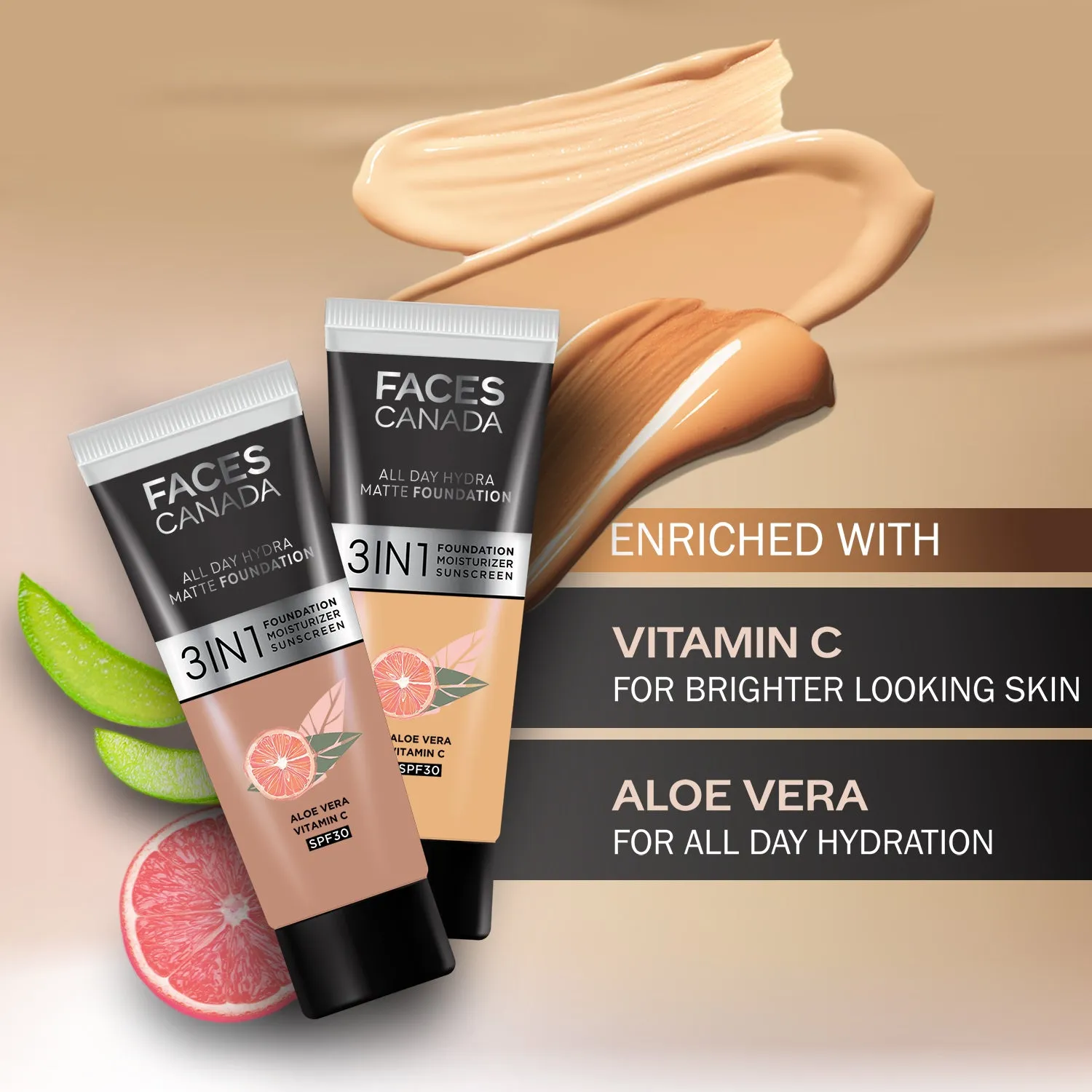 FACES CANADA All Day Hydra Matte Foundation Warm Natural 021 15ml