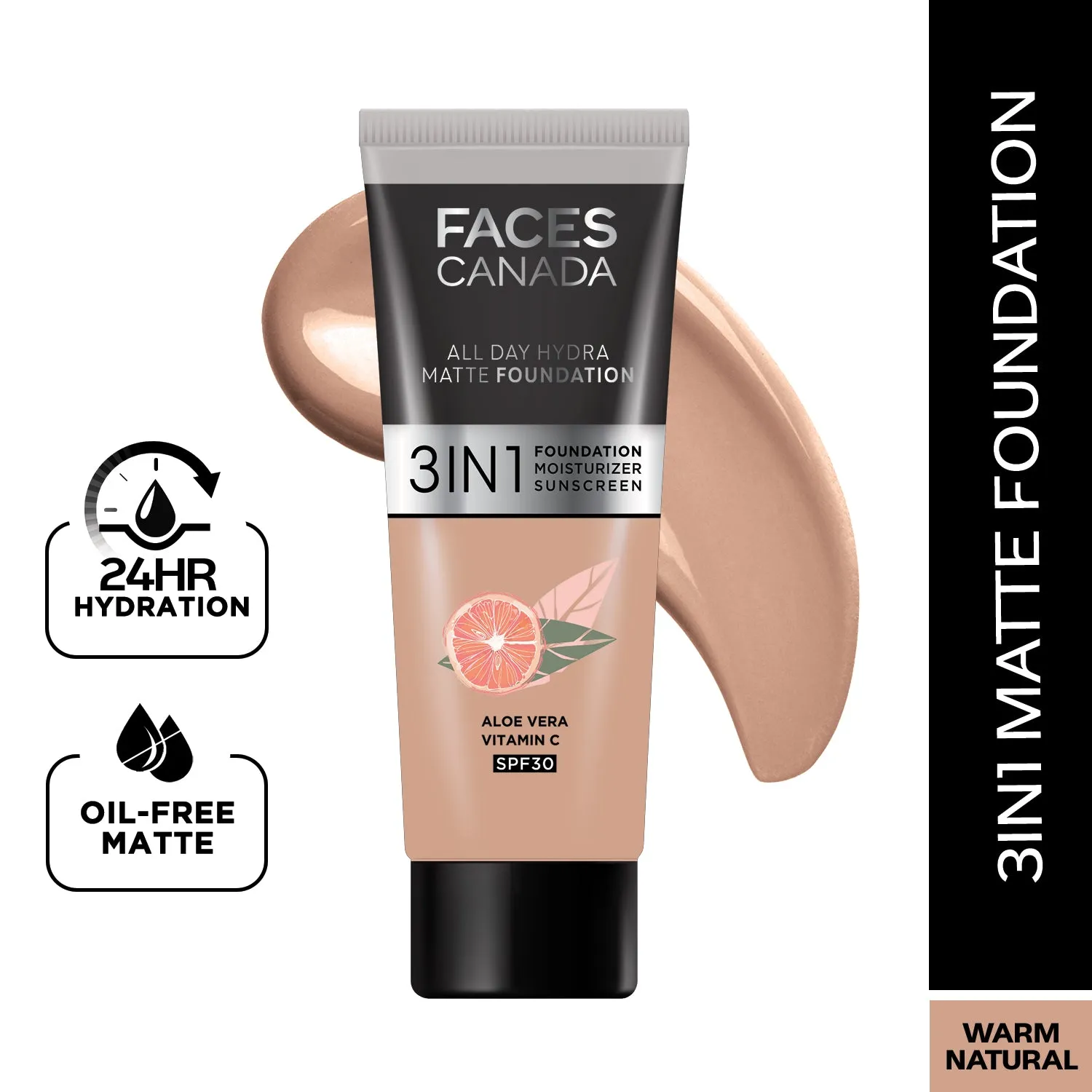 FACES CANADA All Day Hydra Matte Foundation Warm Natural 021 15ml