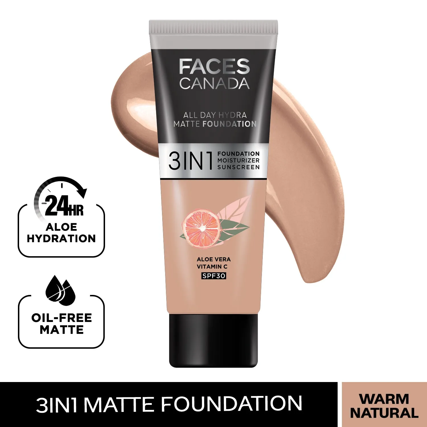 FACES CANADA All Day Hydra Matte Foundation Warm Natural 021 15ml