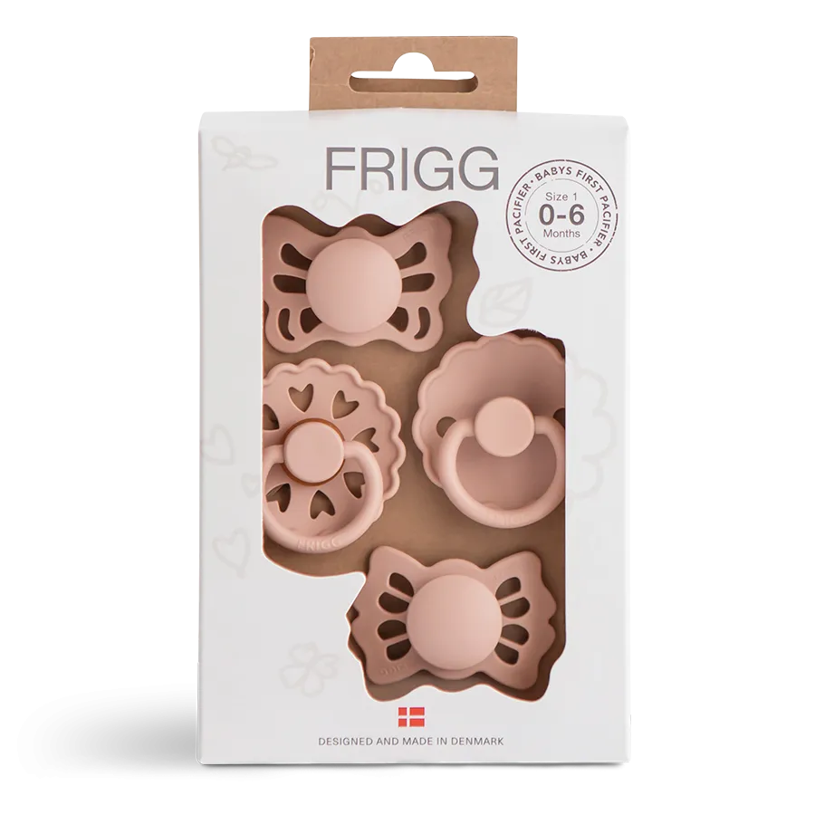 FRIGG BABY'S FIRST PACIFIER SET | BLUSH (FLORAL HEART)