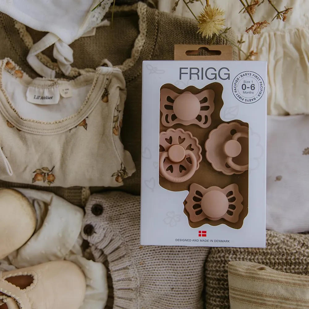 FRIGG BABY'S FIRST PACIFIER SET | BLUSH (FLORAL HEART)