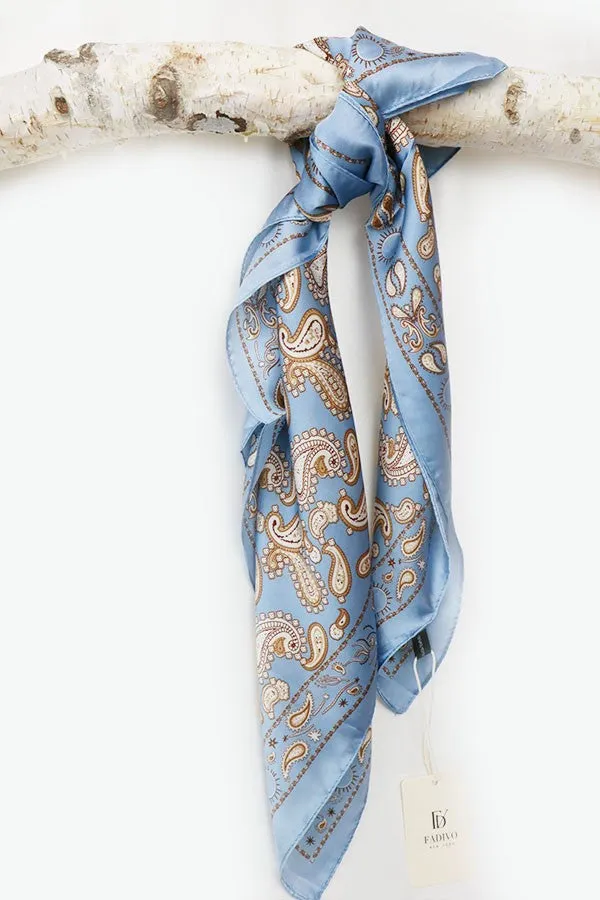 Paisley Printed Silk Bandana Scarf