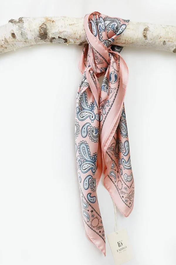 Paisley Printed Silk Bandana Scarf