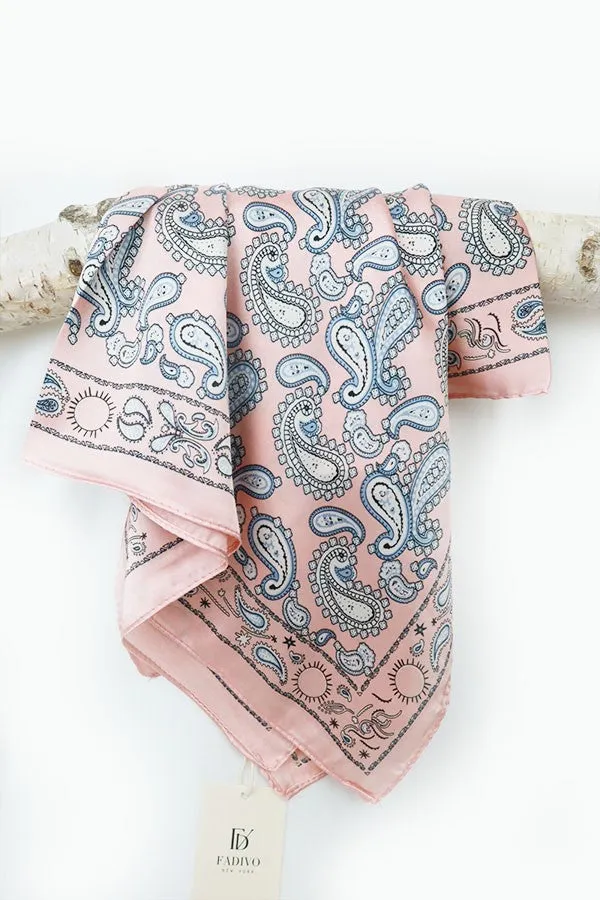 Paisley Printed Silk Bandana Scarf