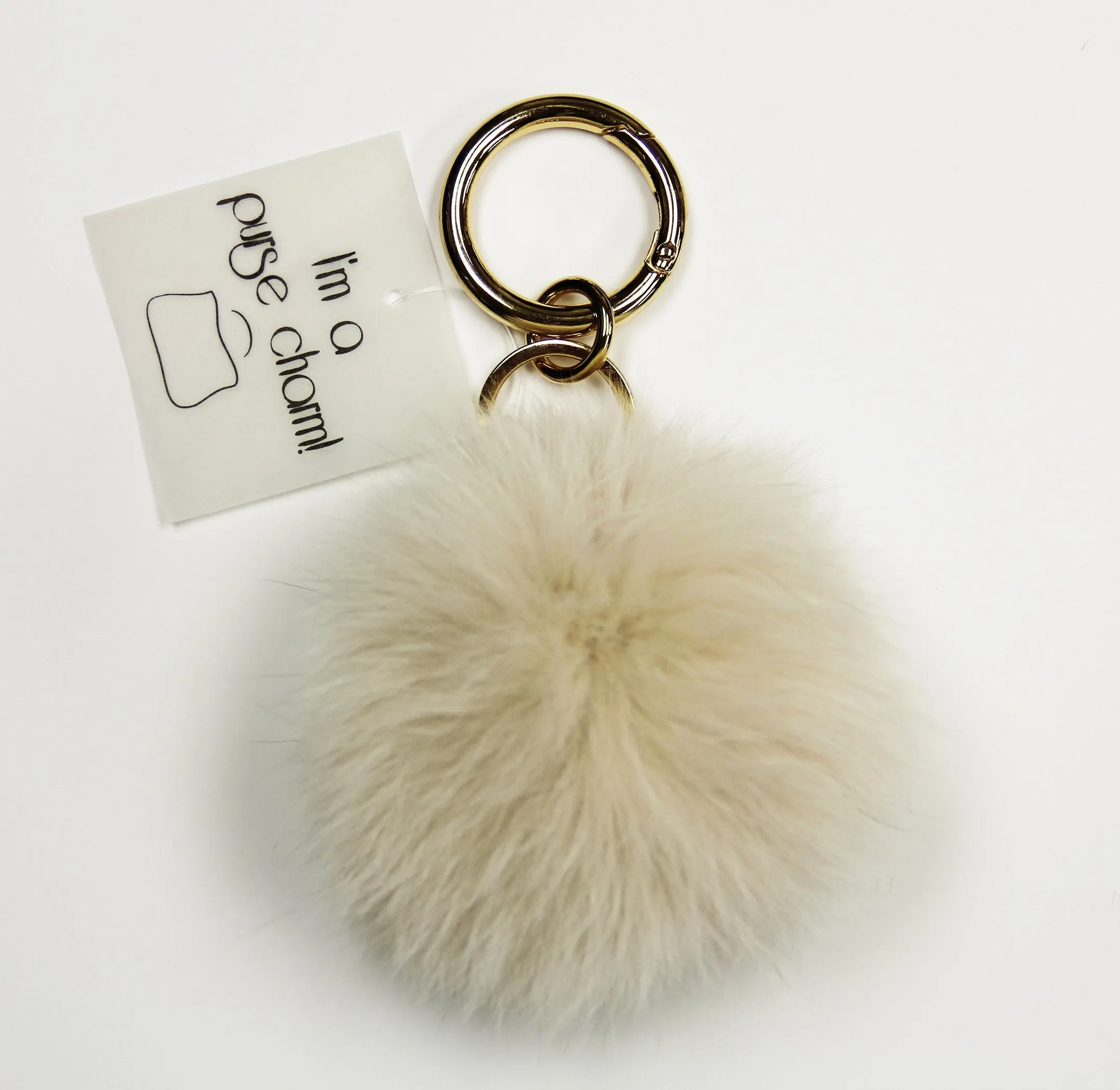 Pom Pom Fox Fur Keychain