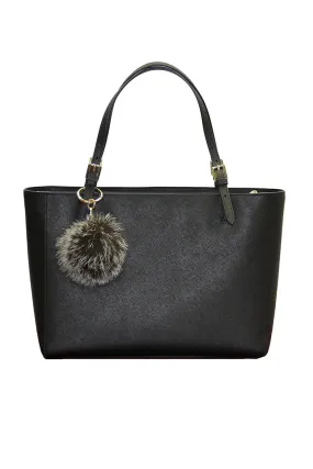 Pom Pom Fox Fur Keychain