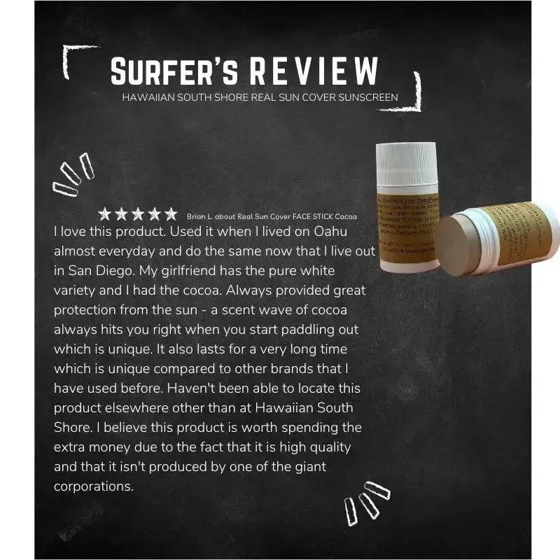 Real Sun Cover Sunscreen Reef Safe Natural Face Stick