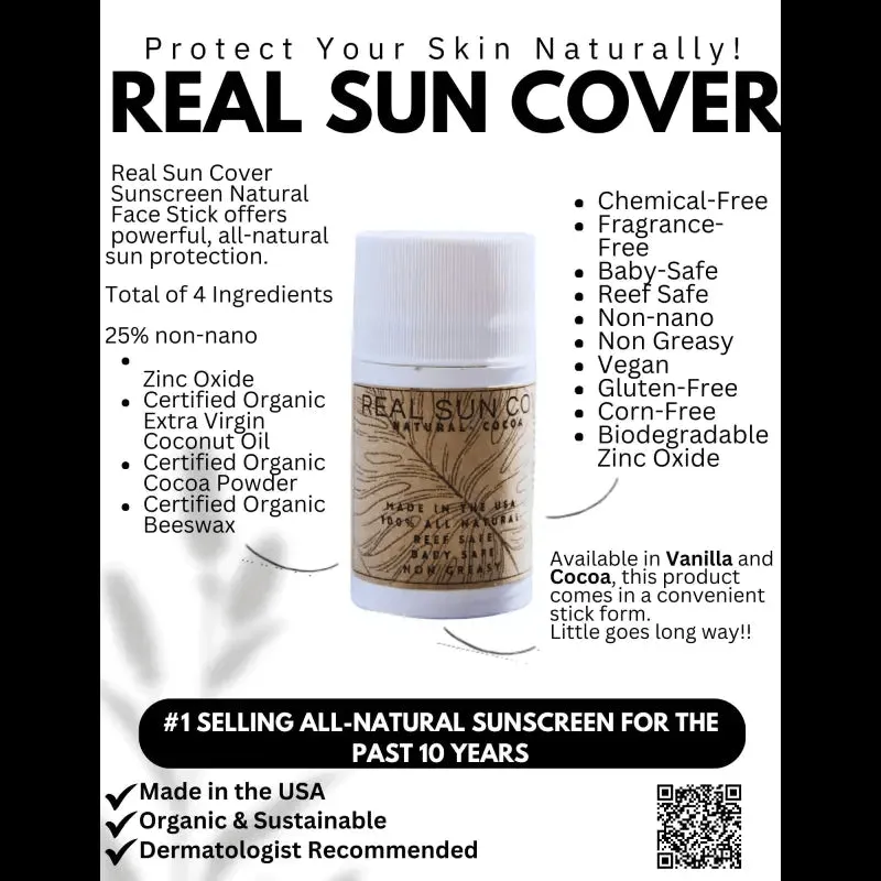 Real Sun Cover Sunscreen Reef Safe Natural Face Stick