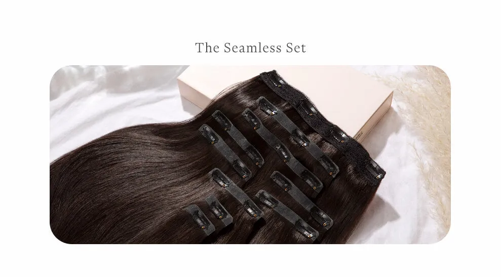 Sandy Blonde Highlighted, 20" Seamless Clip-In Hair Extensions, F10/613 | 180g
