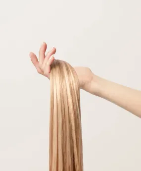 Sandy Blonde Highlighted, 20" Seamless Clip-In Hair Extensions, F10/613 | 180g
