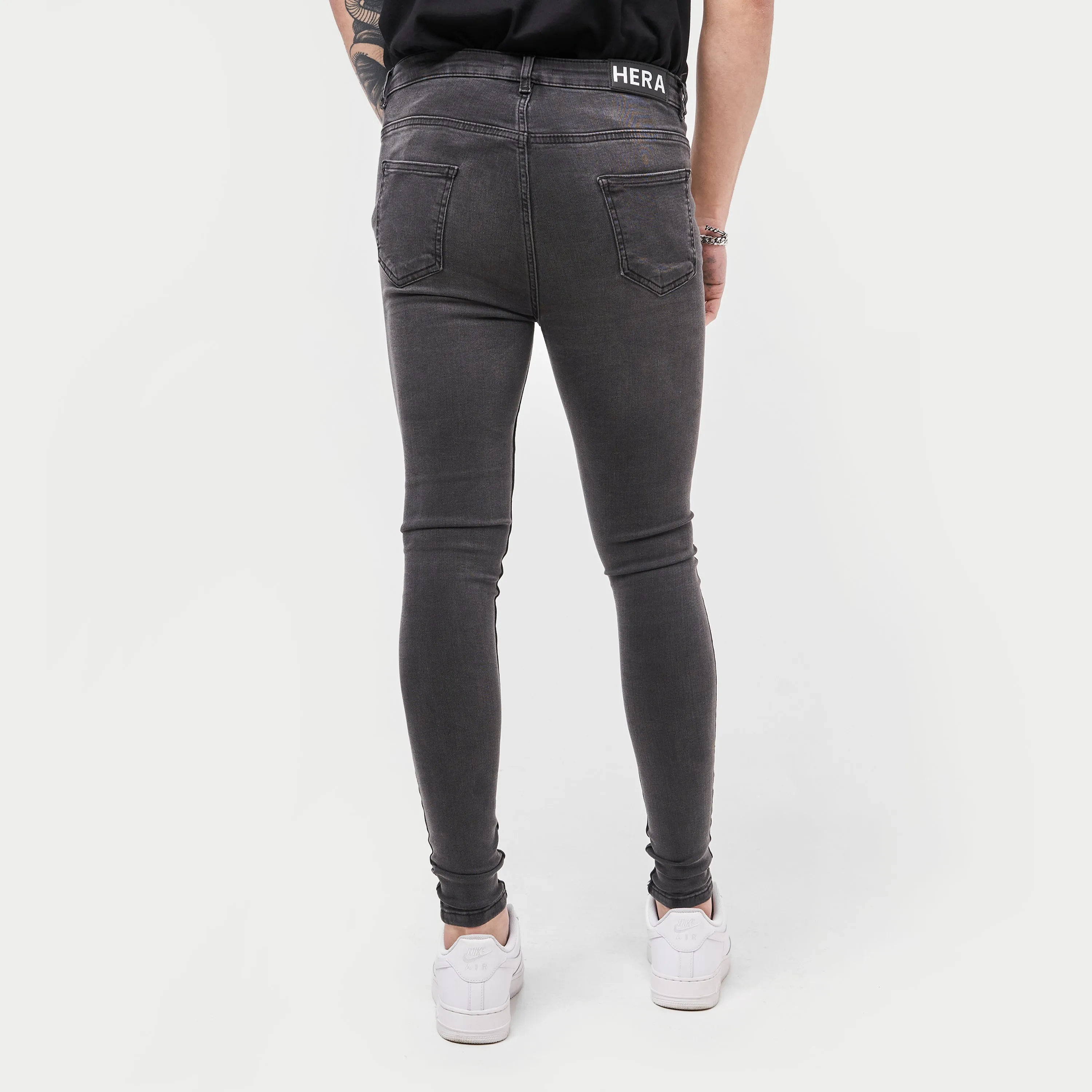 Signature Spray On Jeans - Ripped & Repaired - Grey