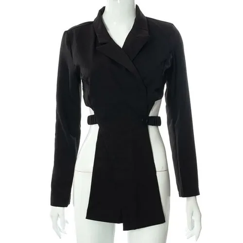 Women Lace-Up Cross Long-Sleeved Suit Top